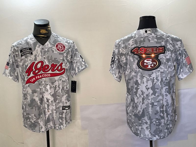 Men San Francisco 49ers Blank Nike Arctic Camo 2024 Salute to Service Limited NFL Jersey style 18